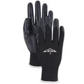 Magid ROC GP161 Black Polyester Knit Gloves with Black Nitrile Palm Coating, 12PK GP161-10